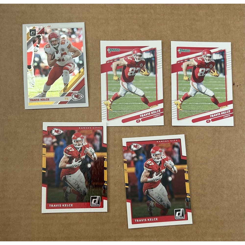 Panini Lot of 5 Kansas City Chiefs Travis Kelce Football Cards (Z1)